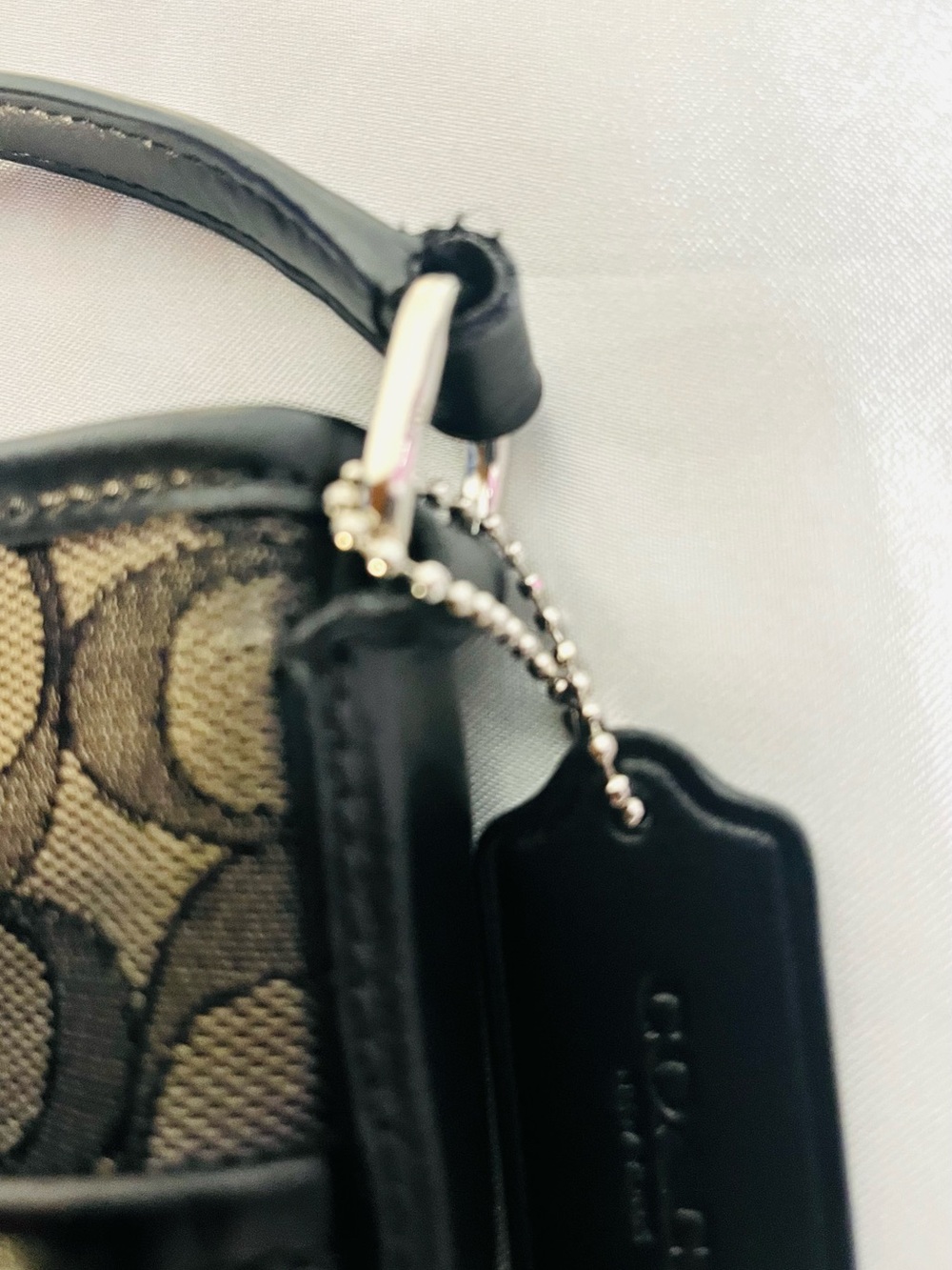 Coach Signature File Crossbody Bag F32203 Charcoal Black Jacquard Leather Trim - Picture 9 of 16